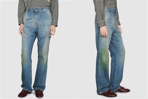 new gucci grass stain jeans|Gucci sells grass.